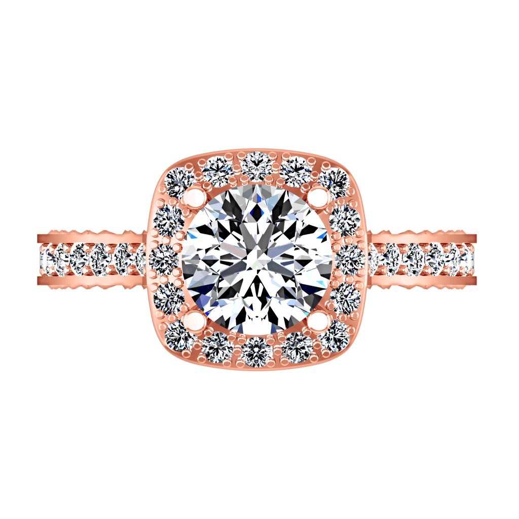 Halo Diamond Engagement Ring Heather 14K Rose Gold engagement rings imaginediamonds 
