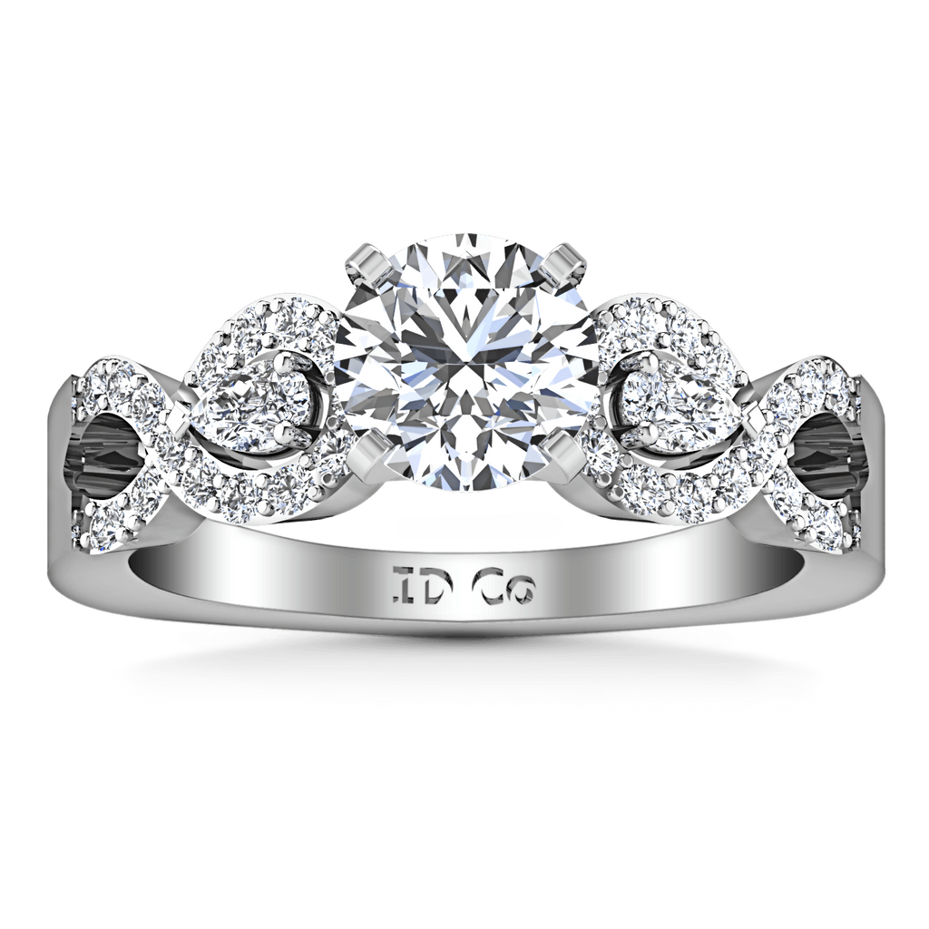 Round Diamond Pave Engagement Ring Chloe 14K White Gold engagement rings imaginediamonds 
