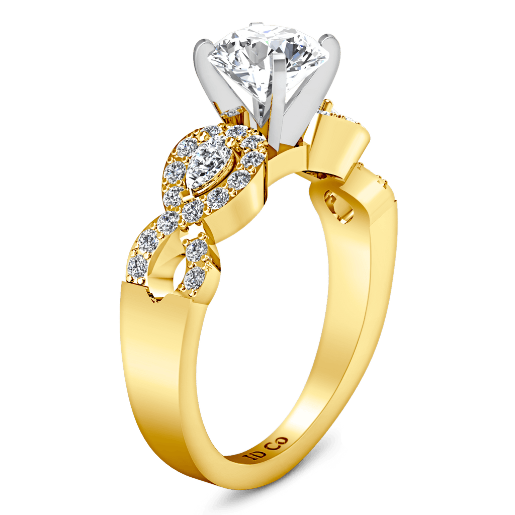 Pave Diamond EngagementRing Chloe 14K Yellow Gold engagement rings imaginediamonds 