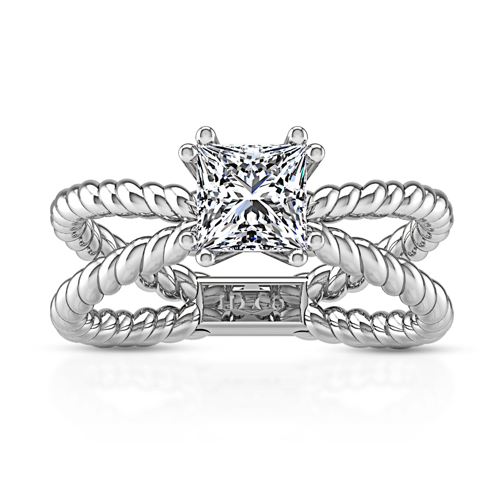 Solitaire Princess Cut Diamond Engagement Ring Infinity 14K White Gold engagement rings imaginediamonds 