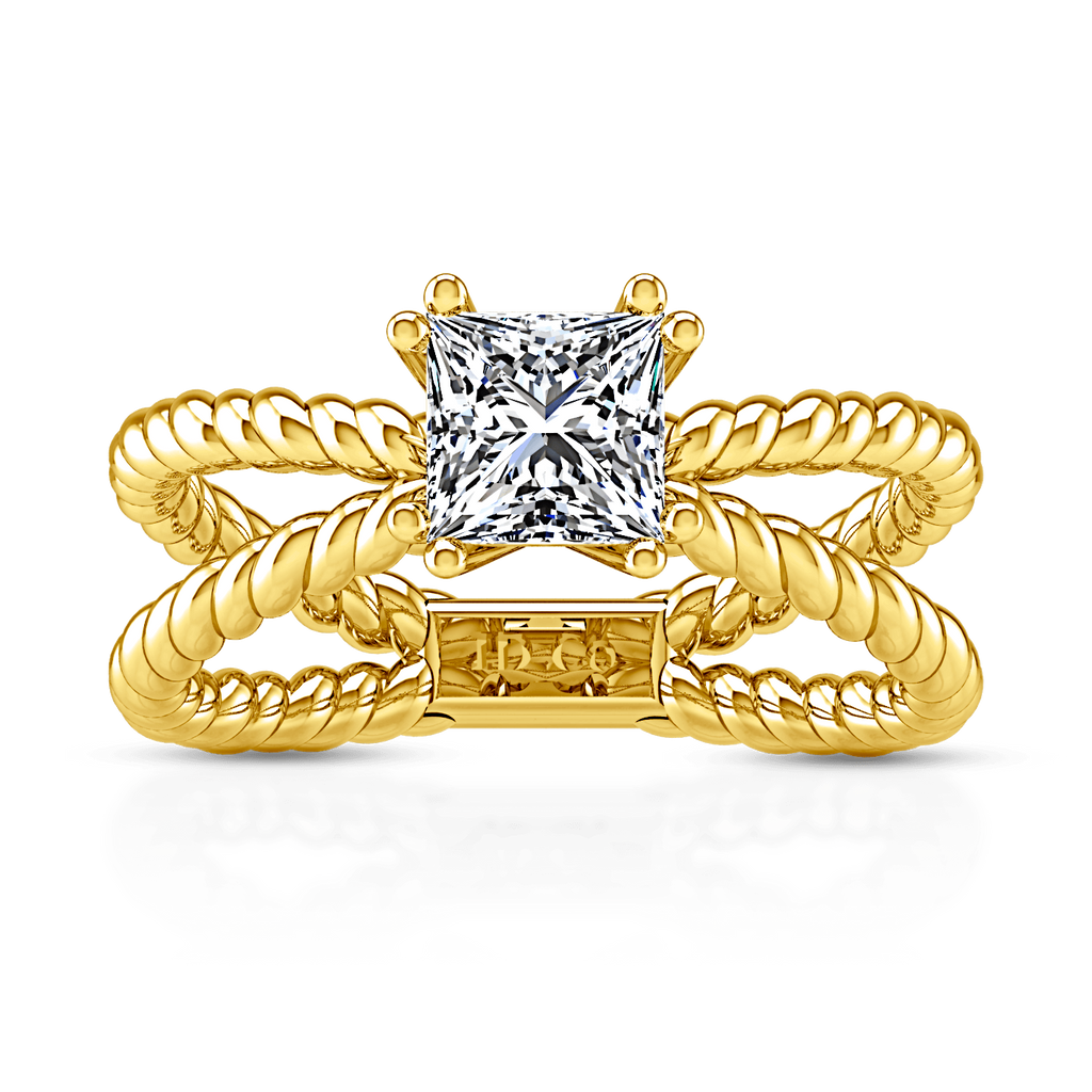 Solitaire Diamond Princess Cut Engagement Ring Infinity 14K Yellow Gold engagement rings imaginediamonds 