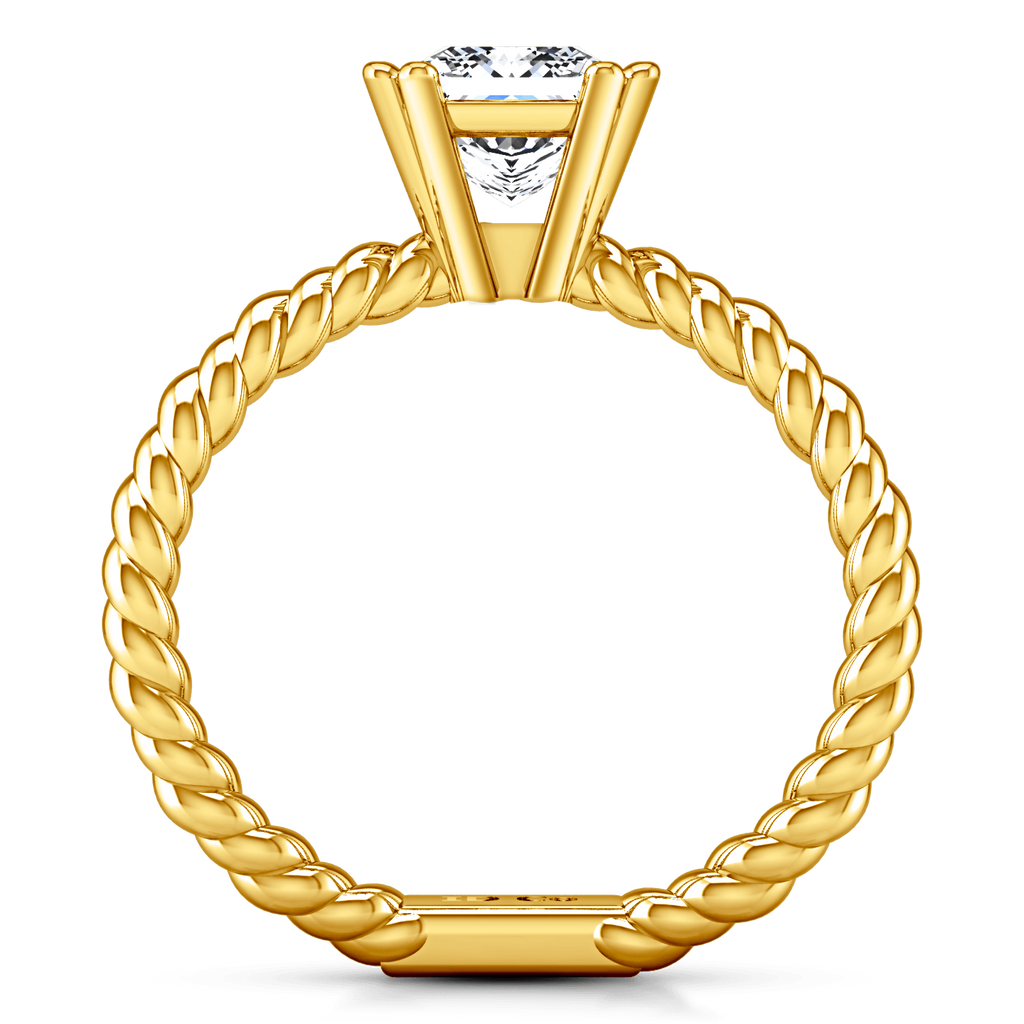 Solitaire Diamond Princess Cut Engagement Ring Infinity 14K Yellow Gold engagement rings imaginediamonds 