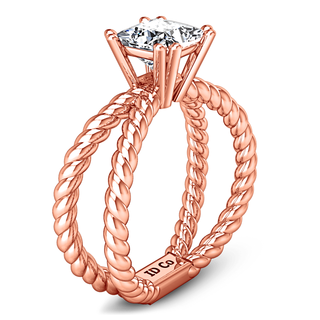 Solitaire Diamond Princess Cut Engagement Ring Infinity 14K Rose Gold engagement rings imaginediamonds 
