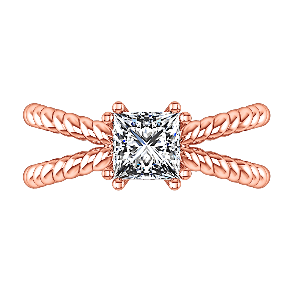 Solitaire Diamond Princess Cut Engagement Ring Infinity 14K Rose Gold engagement rings imaginediamonds 