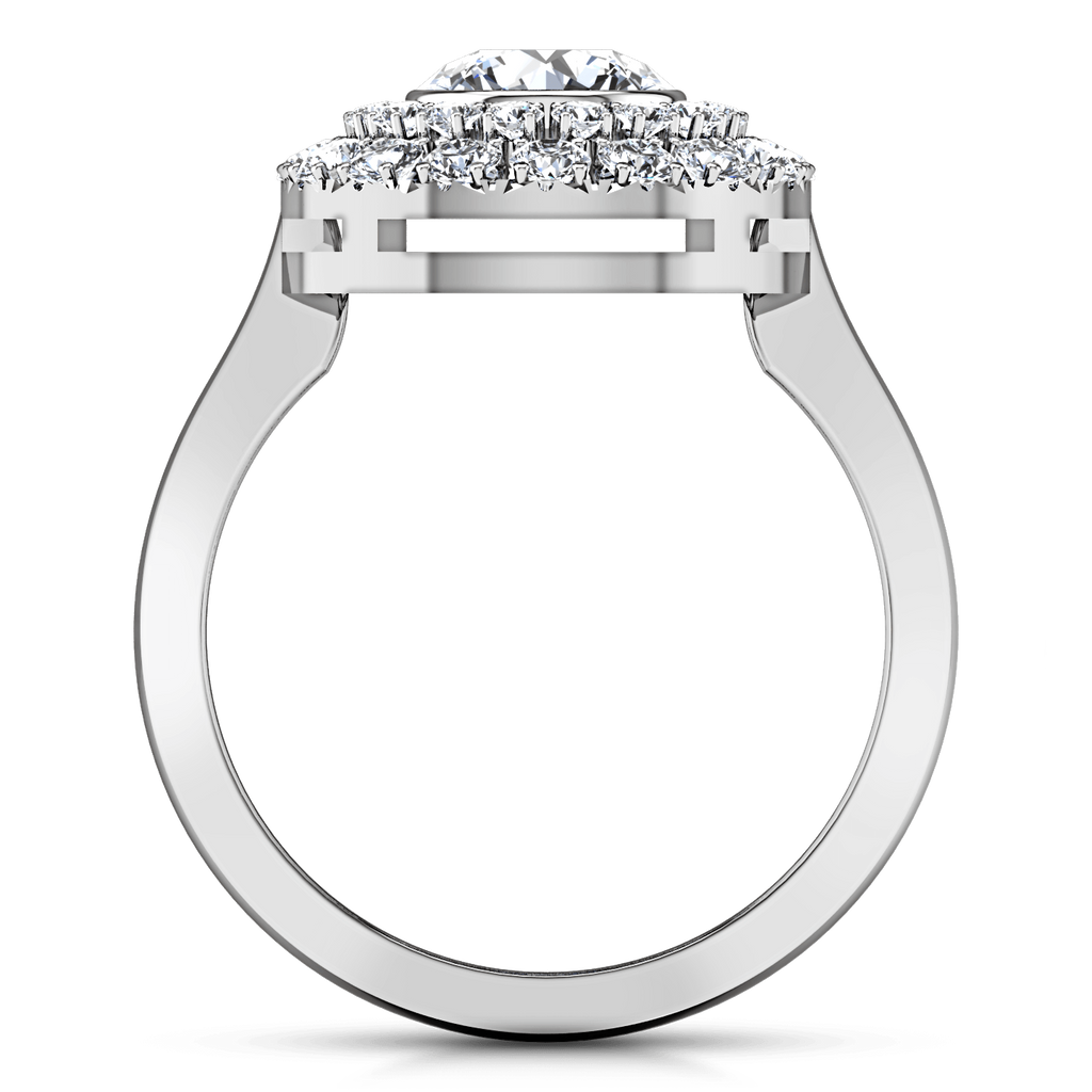 Round Diamond Halo Engagement Ring Mandy 14K White Gold engagement rings imaginediamonds 