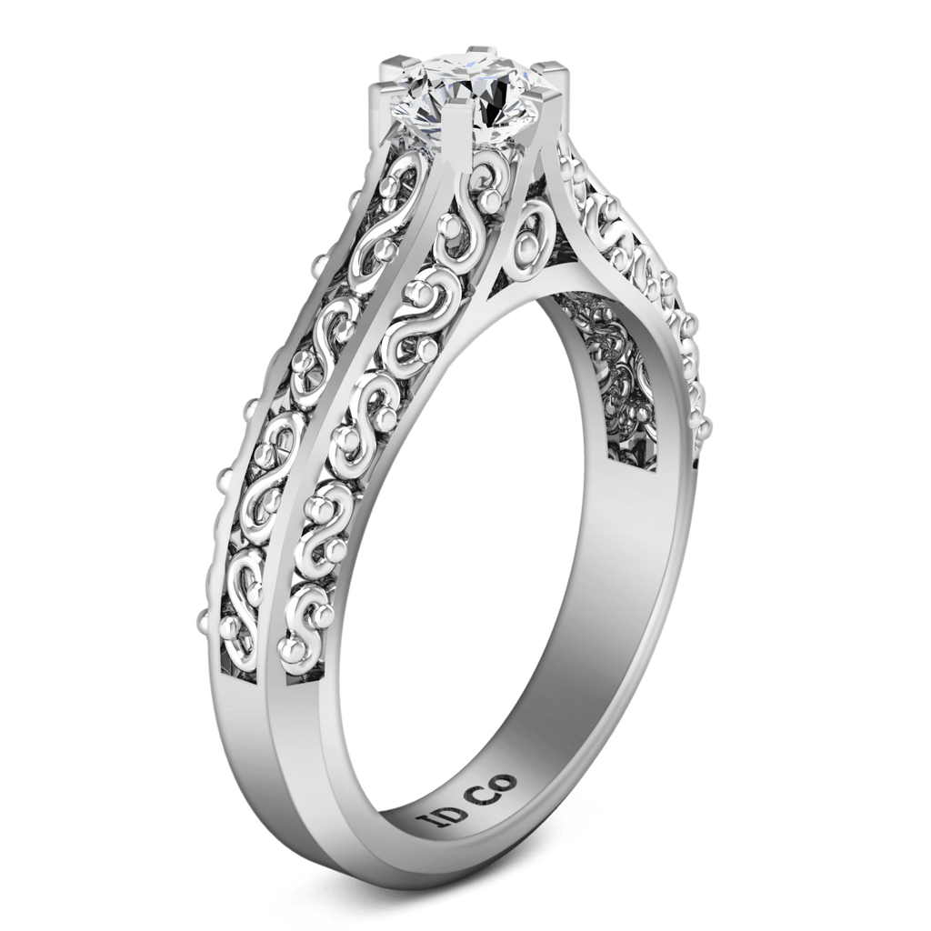 Round Diamond Solitaire Engagement Ring Whitney 14K White Gold engagement rings imaginediamonds 