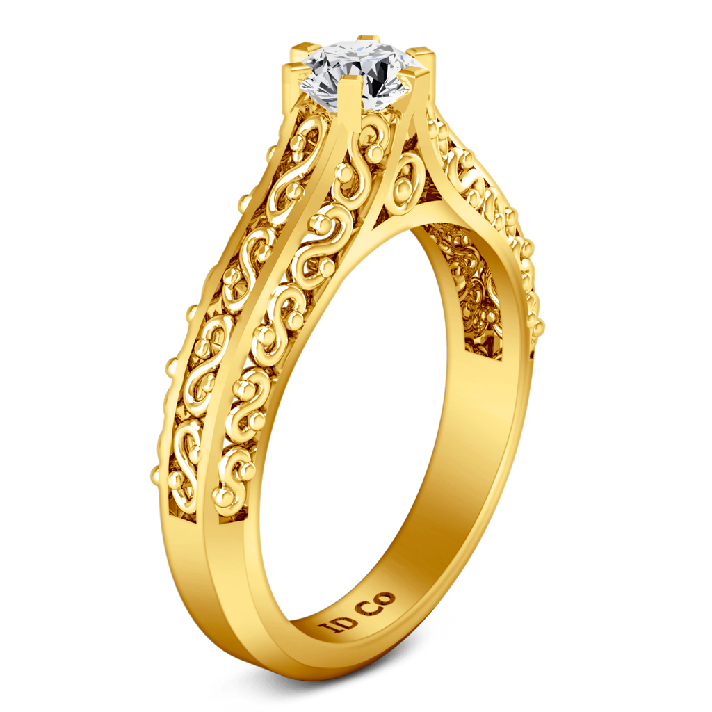 Solitaire Diamond Engagement Ring Whitney 14K Yellow Gold engagement rings imaginediamonds 