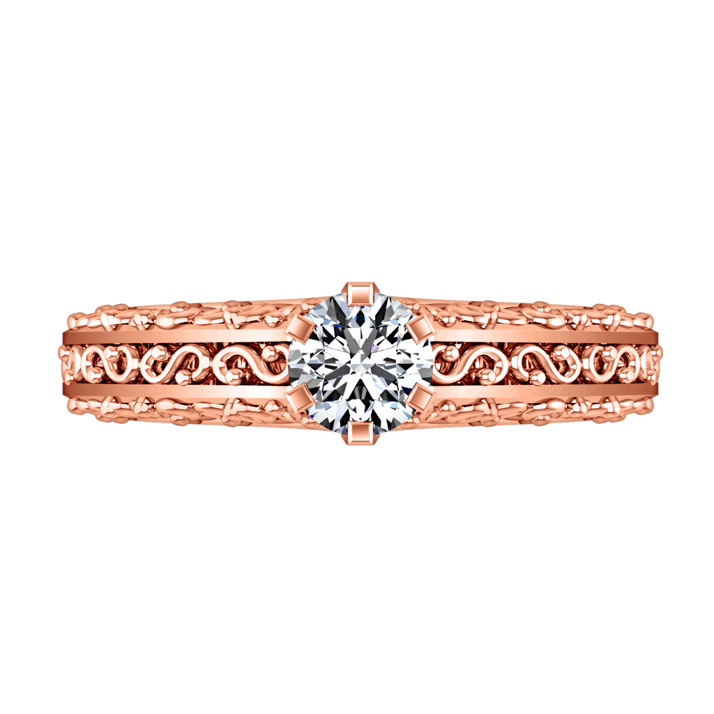 Solitaire Diamond Engagement Ring Whitney 14K Rose Gold engagement rings imaginediamonds 