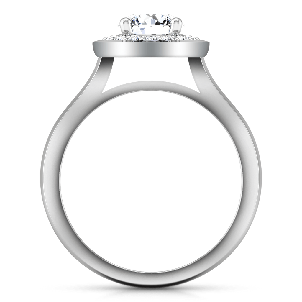 Round Diamond Halo Engagement Ring Erica 14K White Gold engagement rings imaginediamonds 