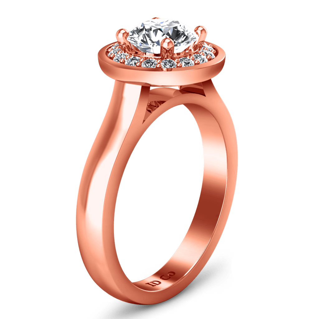 Halo Diamond Engagement Ring Erica 14K Rose Gold engagement rings imaginediamonds 