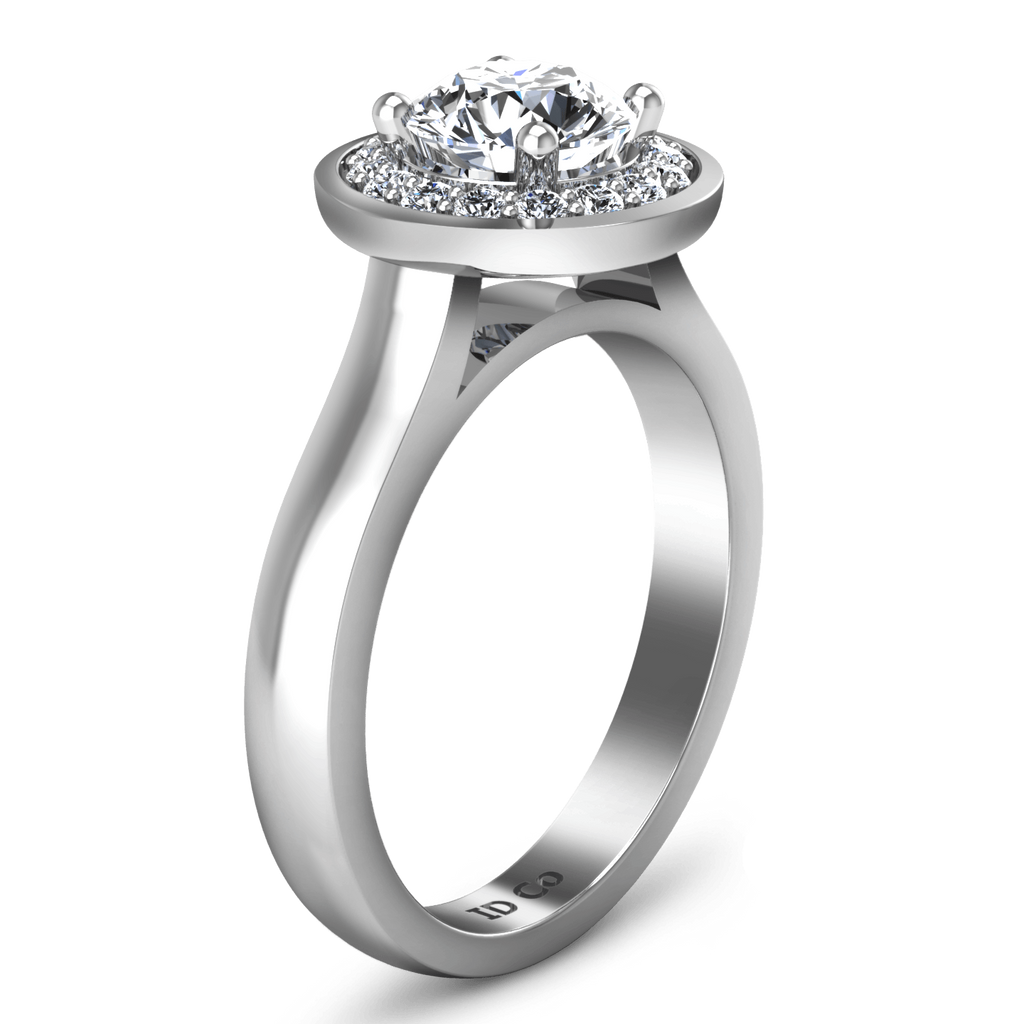 Round Diamond Halo Engagement Ring Erica 14K White Gold engagement rings imaginediamonds 
