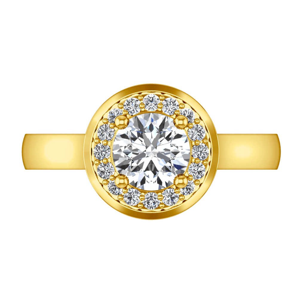 Halo Diamond Engagement Ring Erica 14K Yellow Gold engagement rings imaginediamonds 