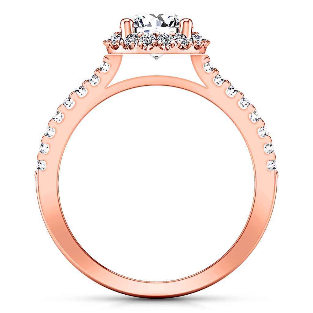 Halo Diamond Engagement Ring Bethany 14K Rose Gold engagement rings imaginediamonds 