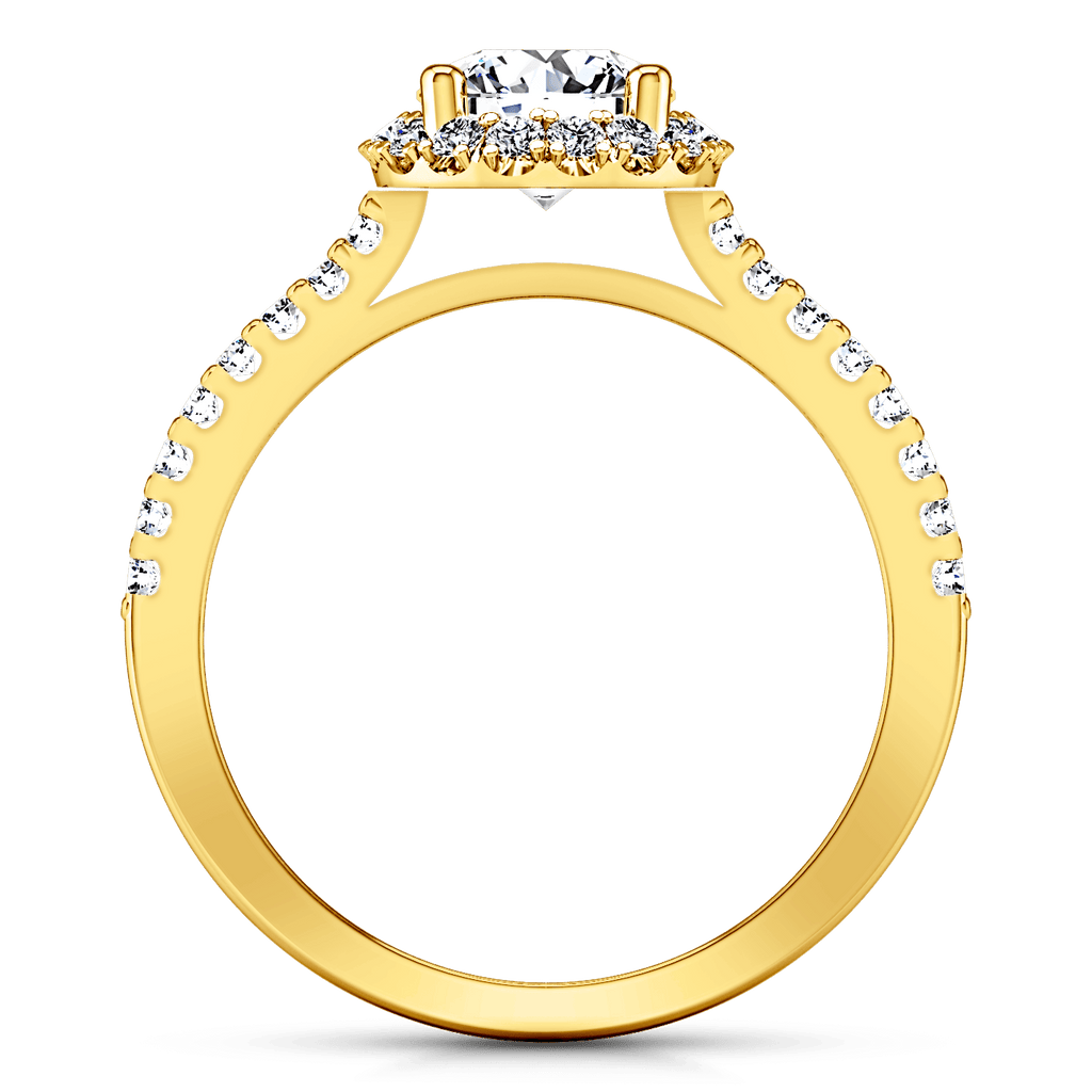 Halo Diamond Engagement Ring Bethany 14K Yellow Gold engagement rings imaginediamonds 