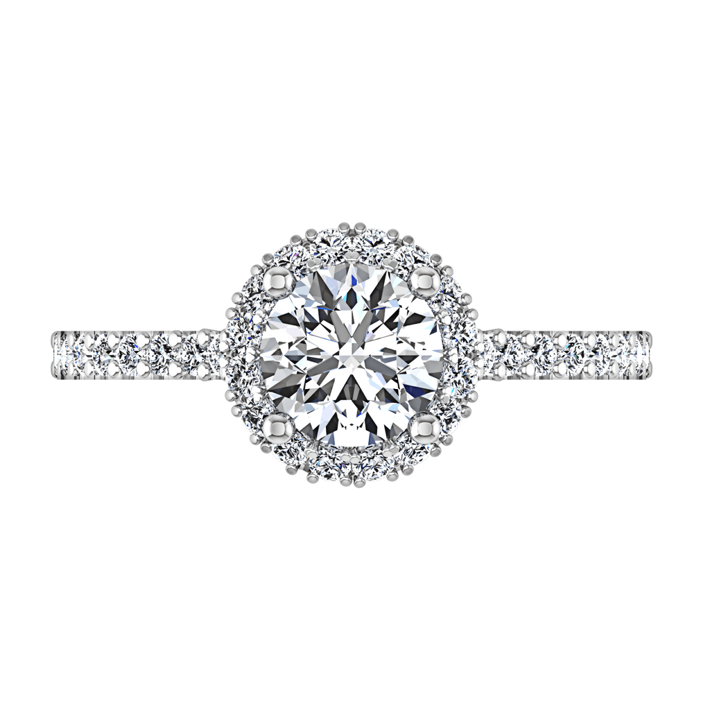 Round Diamond Halo Engagement Ring Bethany 14K White Gold engagement rings imaginediamonds 