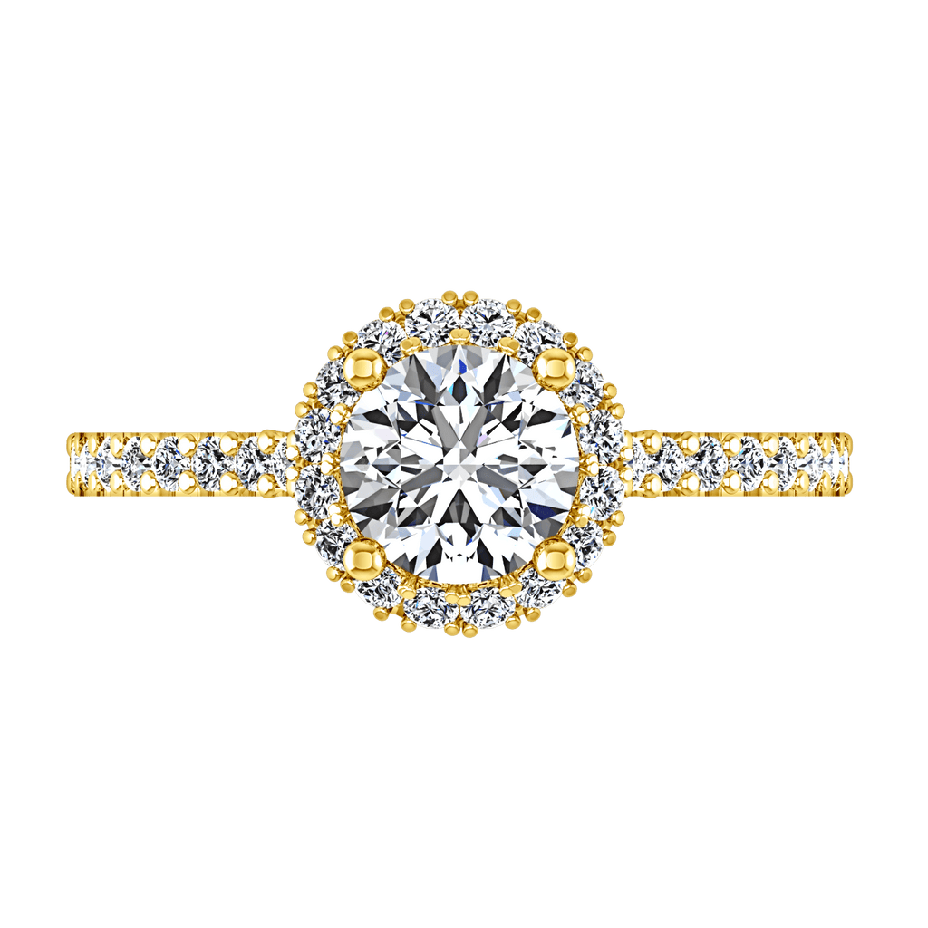 Halo Diamond Engagement Ring Bethany 14K Yellow Gold engagement rings imaginediamonds 