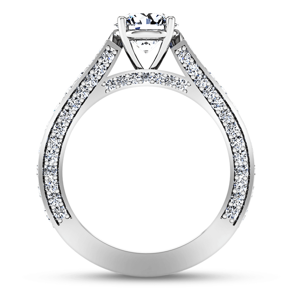Round Diamond Pave Engagement Ring Elizabeth 14K White Gold engagement rings imaginediamonds 