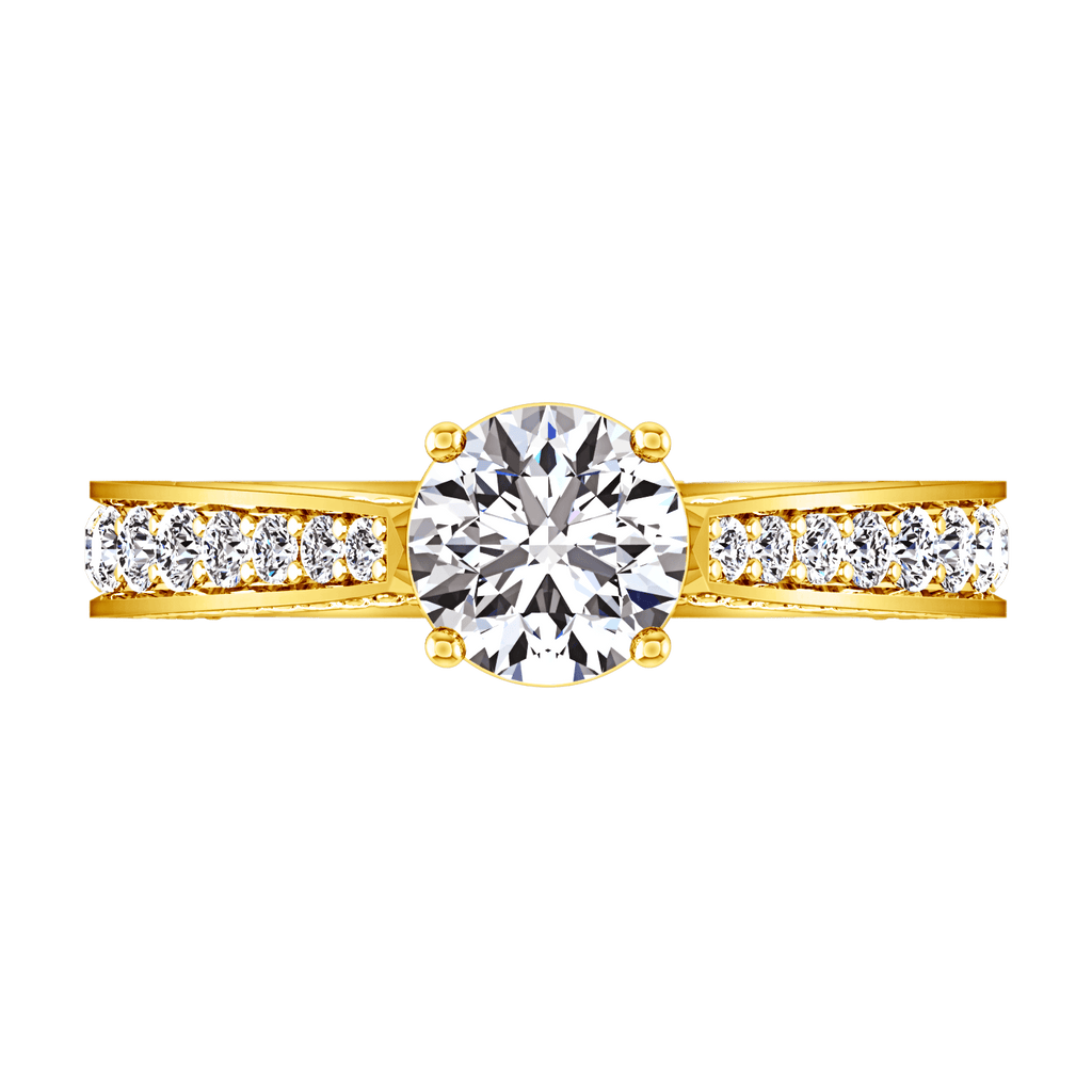 Pave Diamond EngagementRing Elizabeth 14K Yellow Gold engagement rings imaginediamonds 
