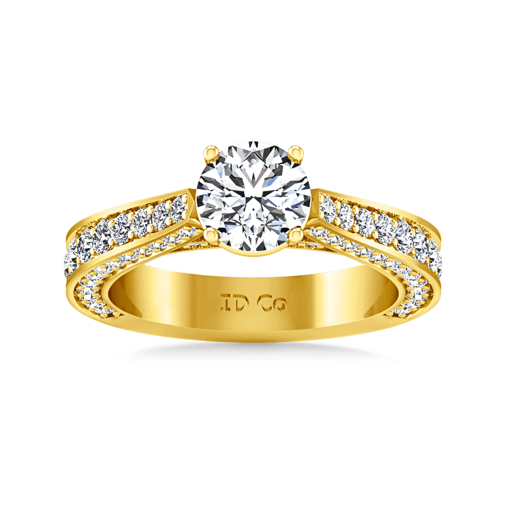 Pave Diamond EngagementRing Elizabeth 14K Yellow Gold engagement rings imaginediamonds 