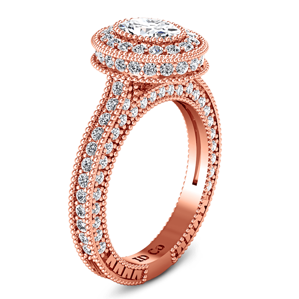 Halo Diamond Oval Engagement Ring Hannah 14K Rose Gold engagement rings imaginediamonds 
