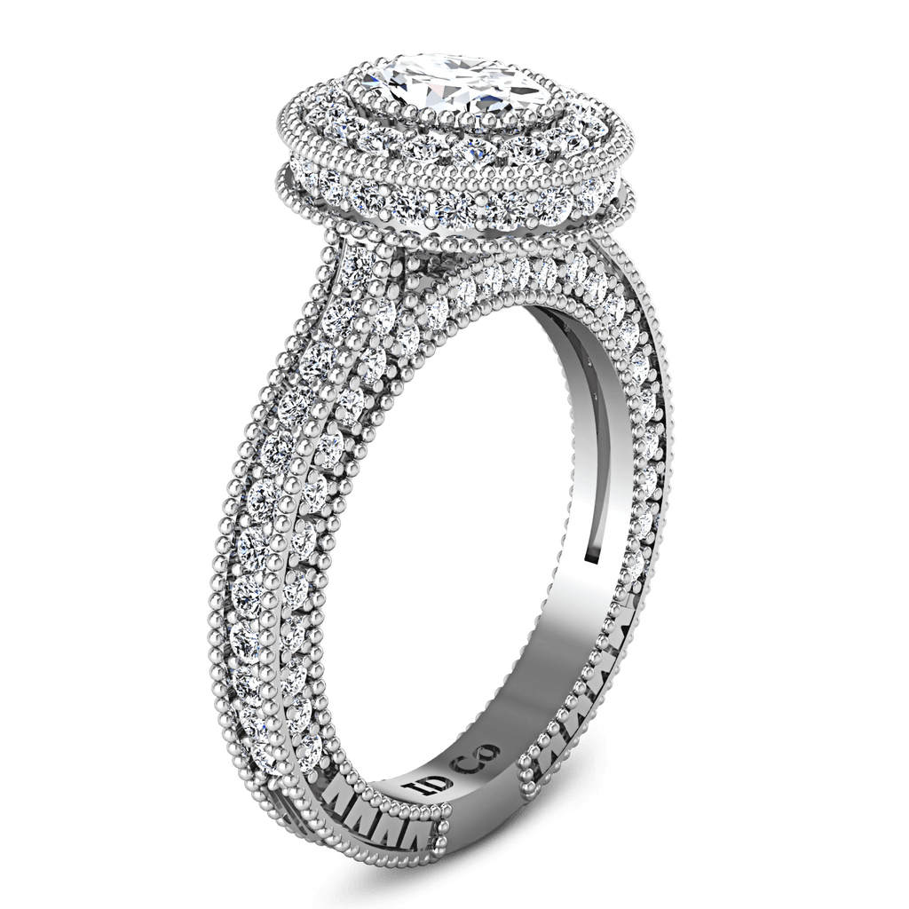 Halo Oval Diamond Engagement Ring Hannah 14K White Gold engagement rings imaginediamonds 