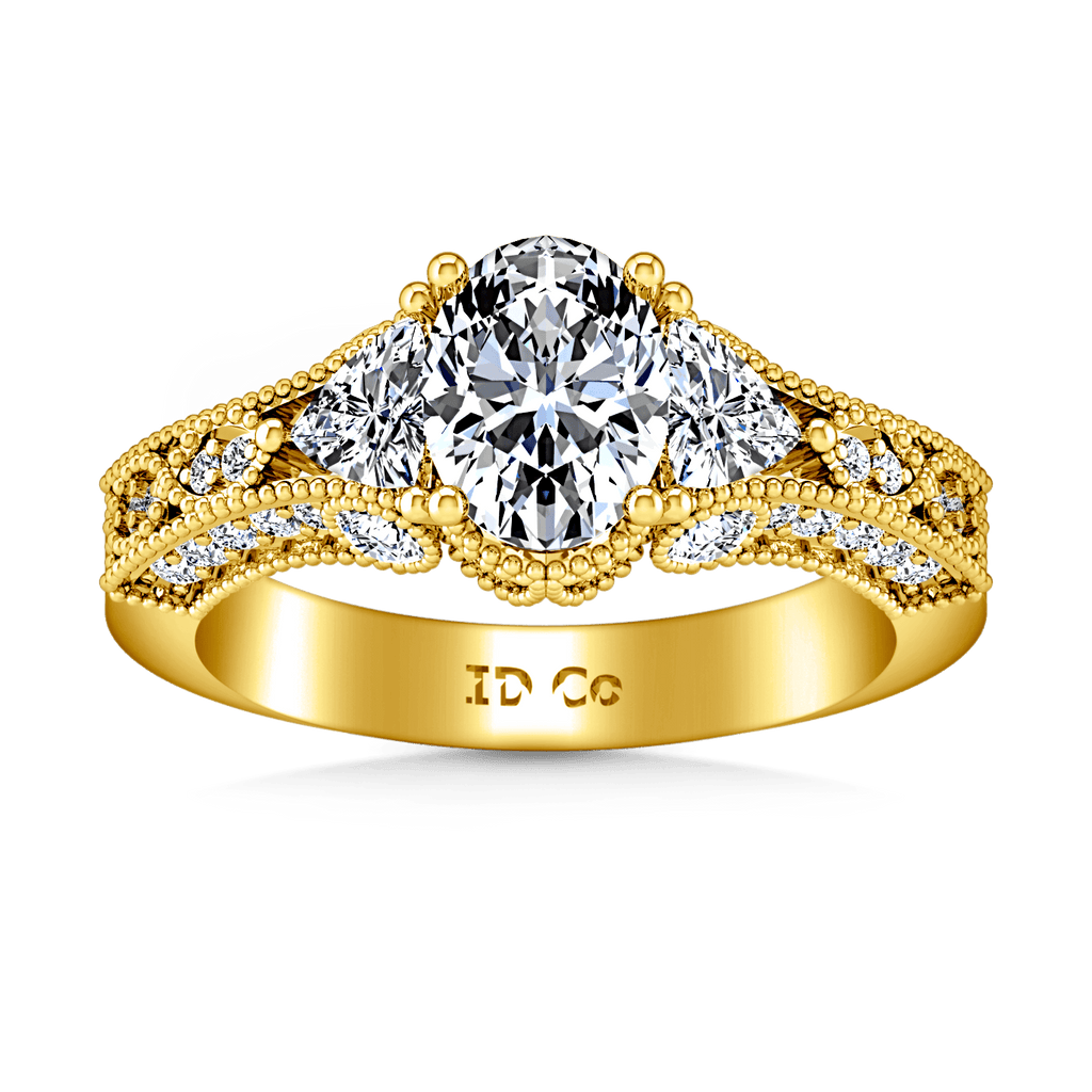 Pave Diamond EngagementRing Heritage 14K Yellow Gold engagement rings imaginediamonds 