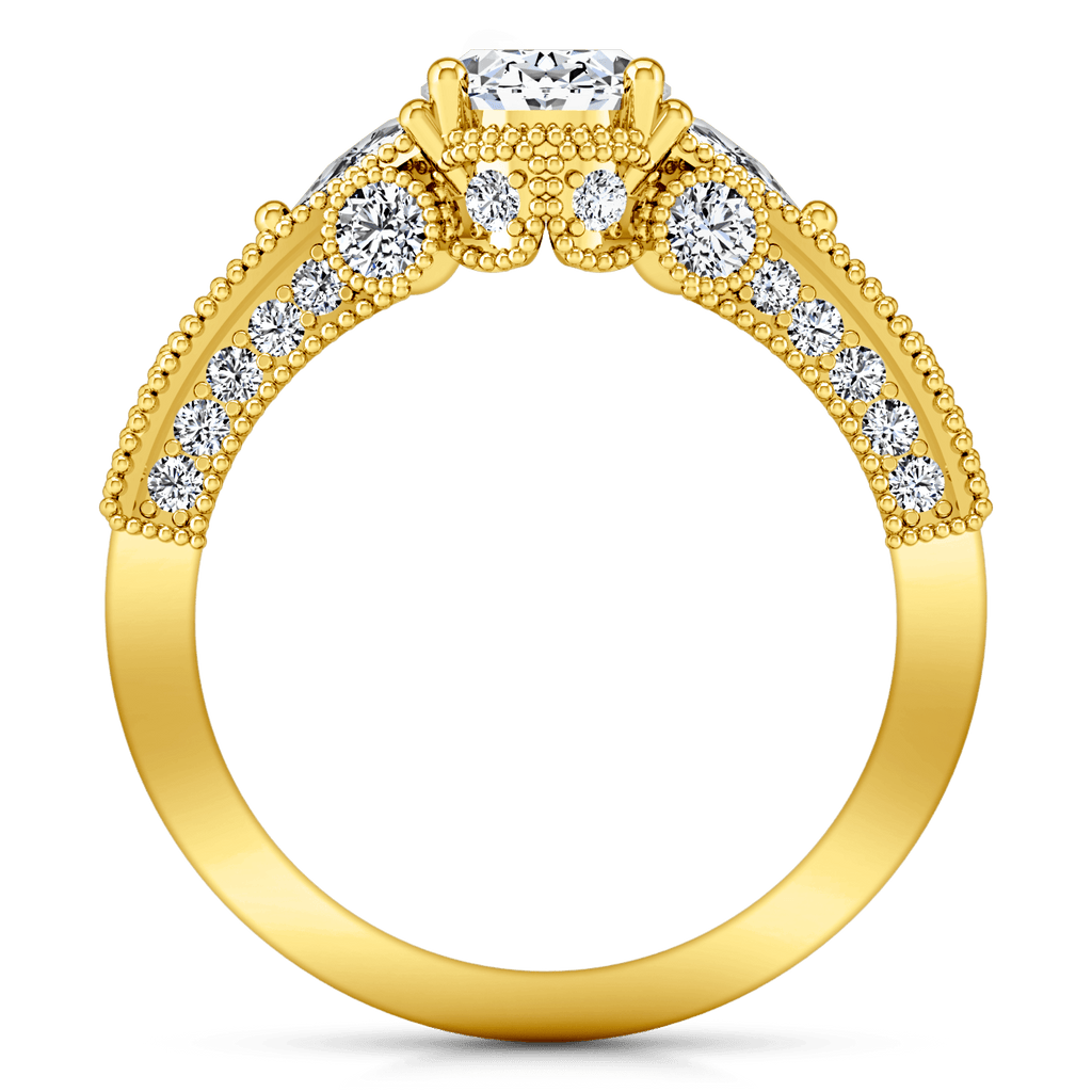 Pave Diamond EngagementRing Heritage 14K Yellow Gold engagement rings imaginediamonds 
