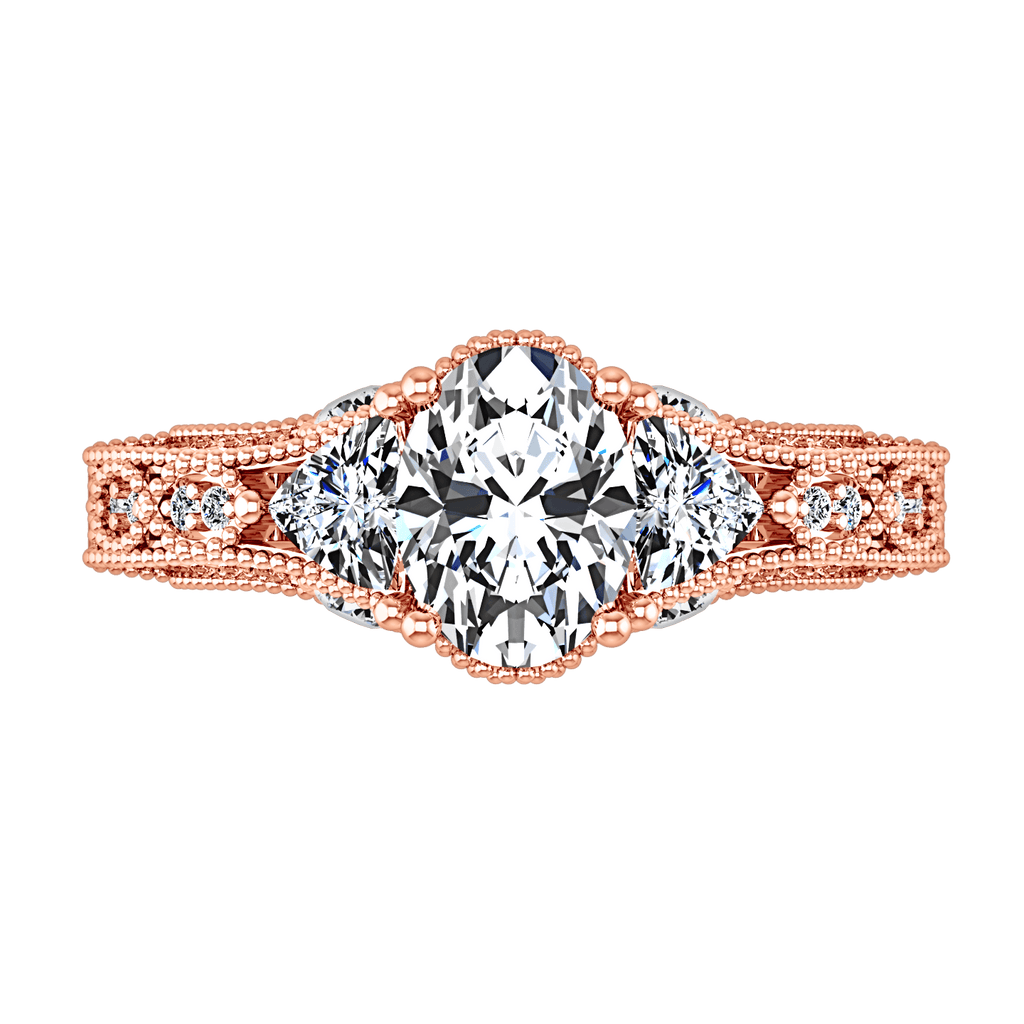 Pave Diamond Engagement Ring Heritage 14K Rose Gold engagement rings imaginediamonds 