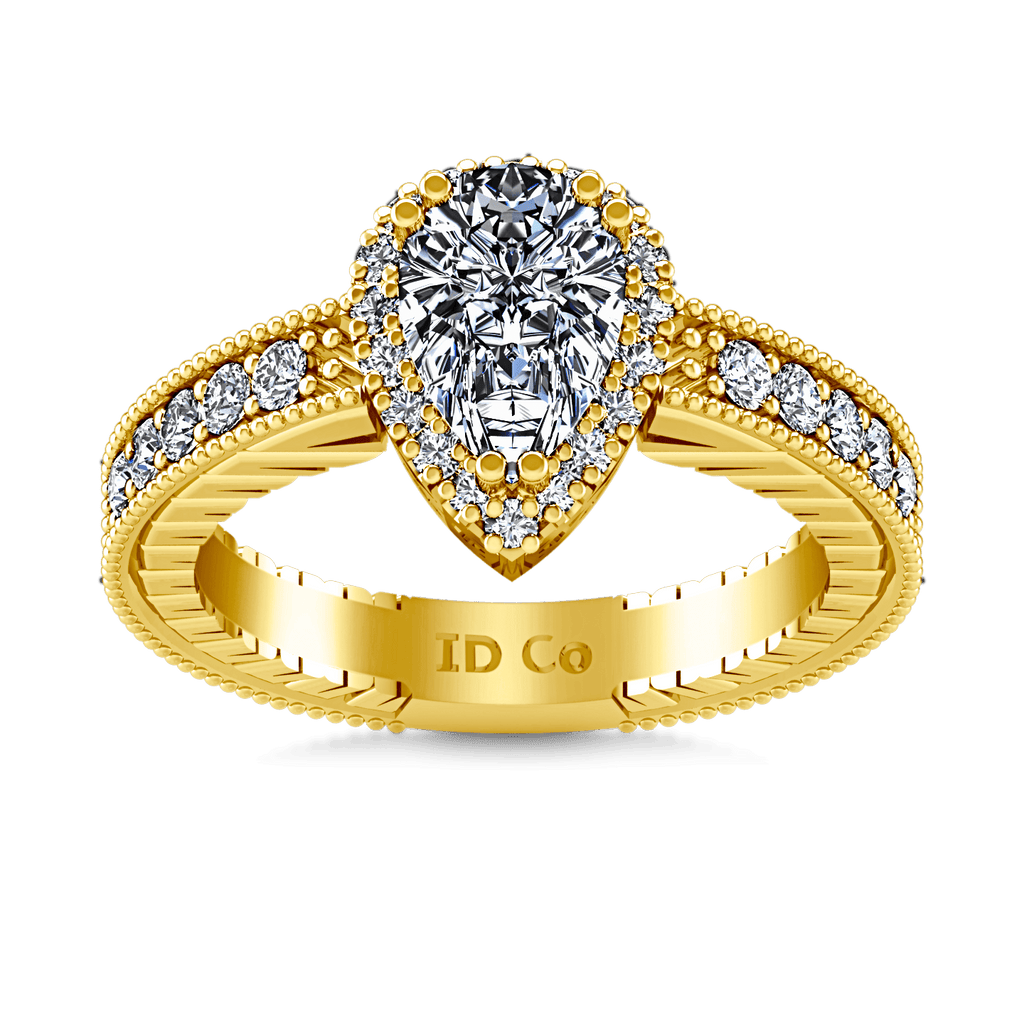 Halo Diamond Engagement Ring Candence 14K Yellow Gold engagement rings imaginediamonds 
