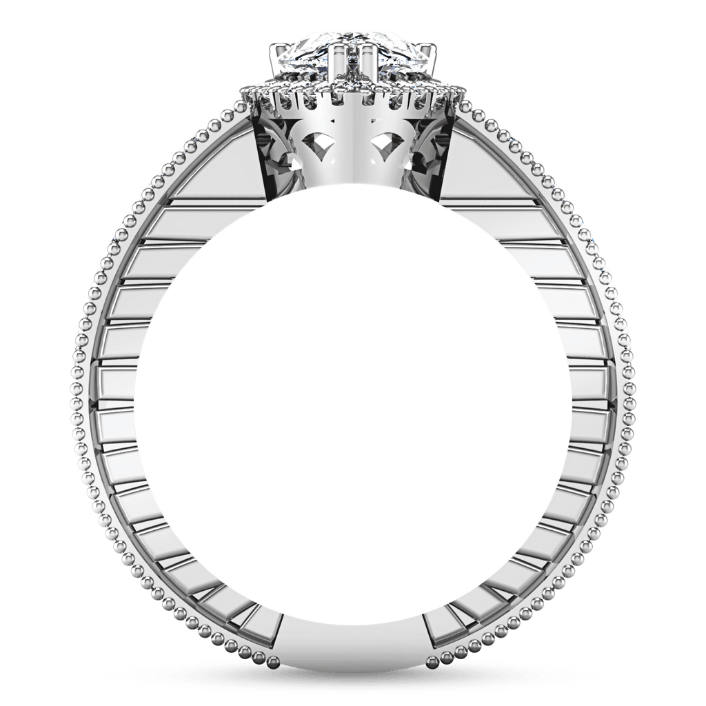 Halo Pear Diamond Engagement Ring Candence 14K White Gold engagement rings imaginediamonds 