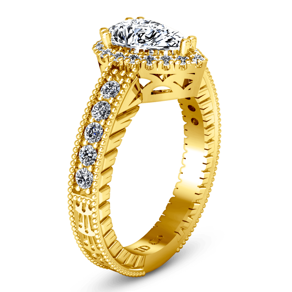 Halo Diamond Engagement Ring Candence 14K Yellow Gold engagement rings imaginediamonds 