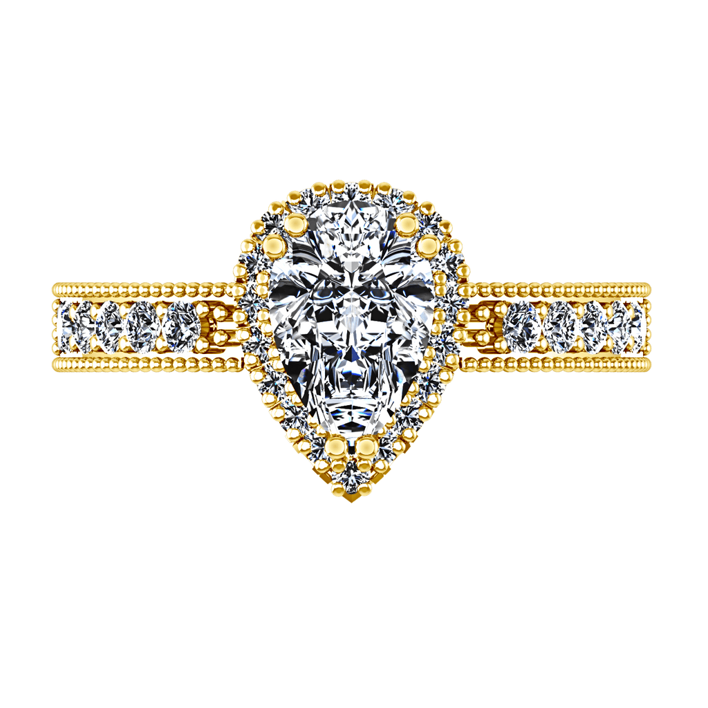 Halo Diamond Engagement Ring Candence 14K Yellow Gold engagement rings imaginediamonds 