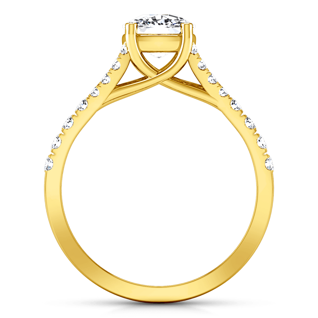 Pave Cushion Cut Engagement Ring Riverton 14K Yellow Gold engagement rings imaginediamonds 
