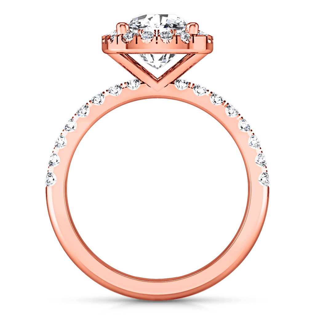 Halo Diamond Cushion Cut Engagement Ring Jessica 14K Rose Gold engagement rings imaginediamonds 