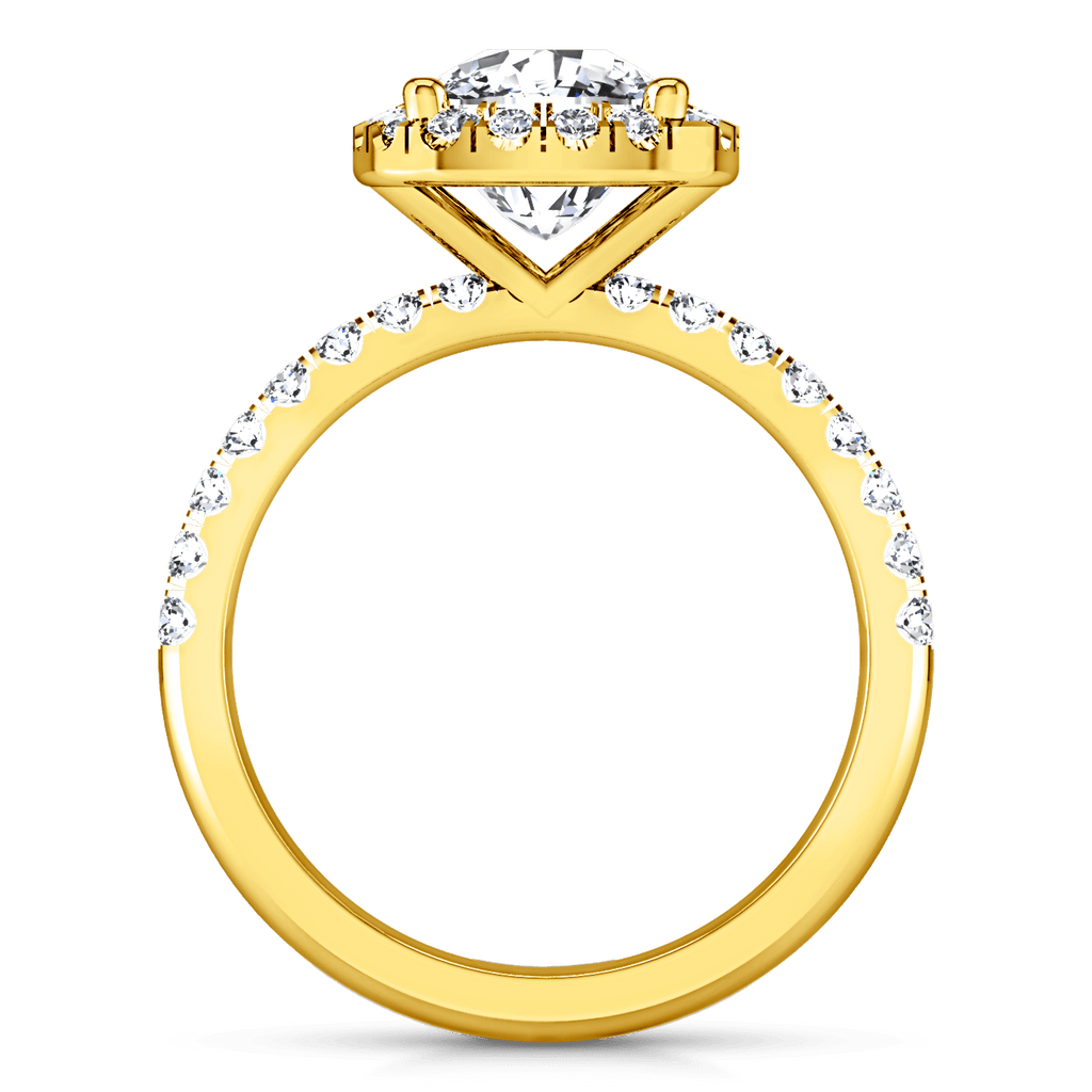 Halo Diamond Cushion Cut Engagement Ring Jessica 14K Yellow Gold engagement rings imaginediamonds 