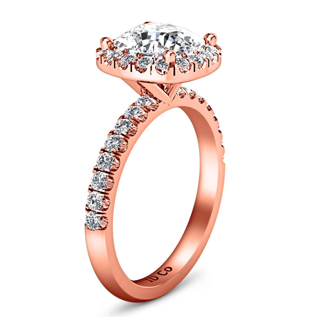 Halo Diamond Cushion Cut Engagement Ring Jessica 14K Rose Gold engagement rings imaginediamonds 