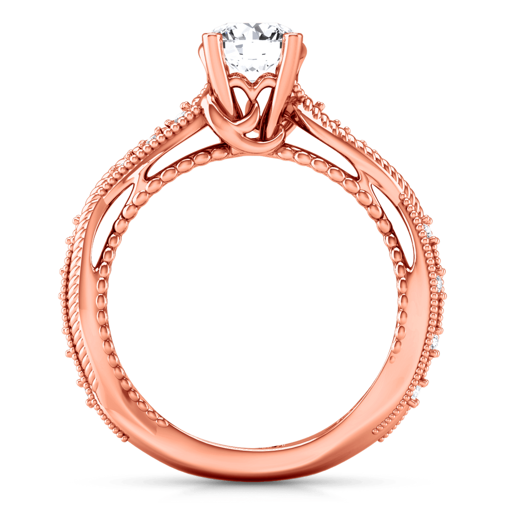 Pave Diamond Engagement Ring Maeve 14K Rose Gold engagement rings imaginediamonds 