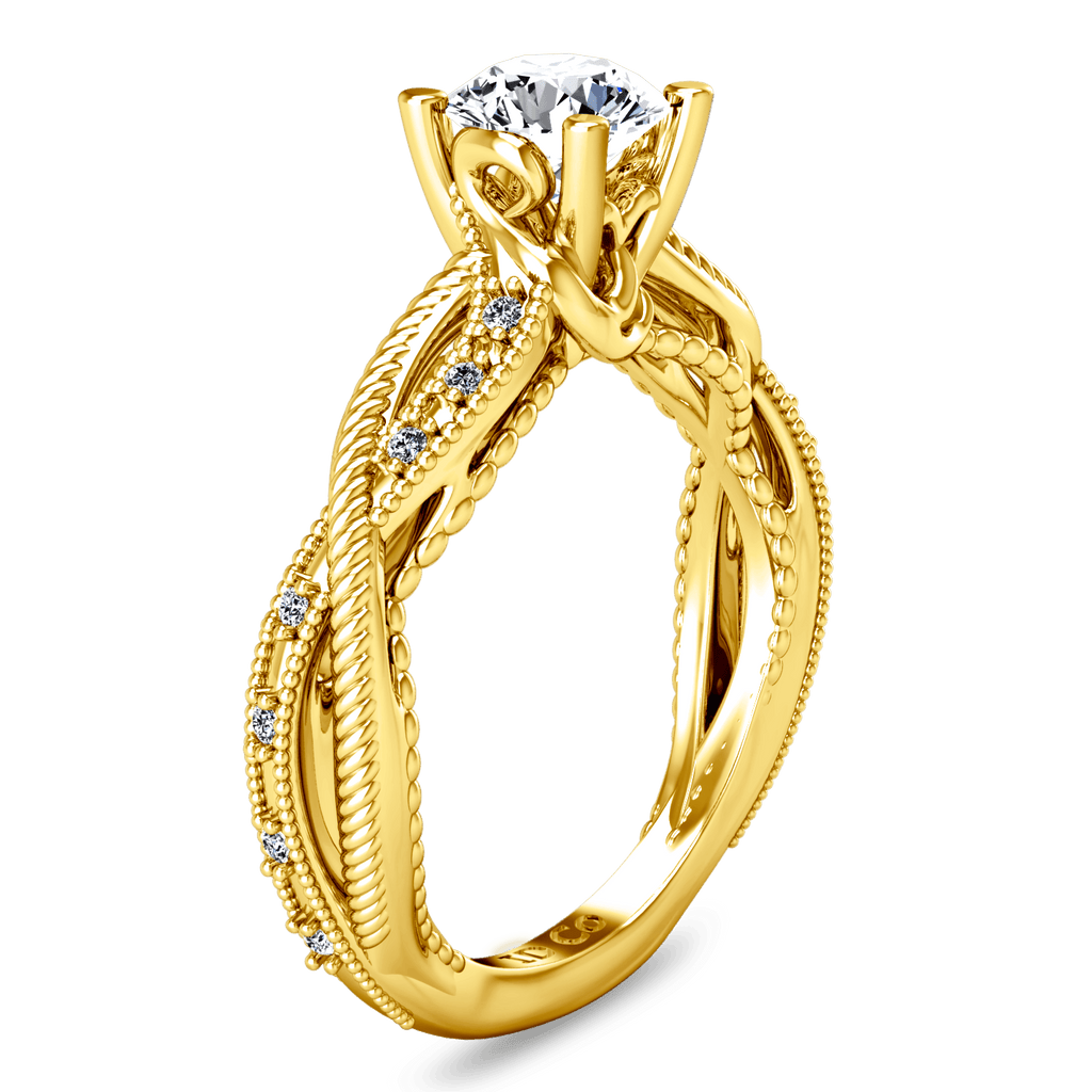 Pave Diamond EngagementRing Maeve 14K Yellow Gold engagement rings imaginediamonds 