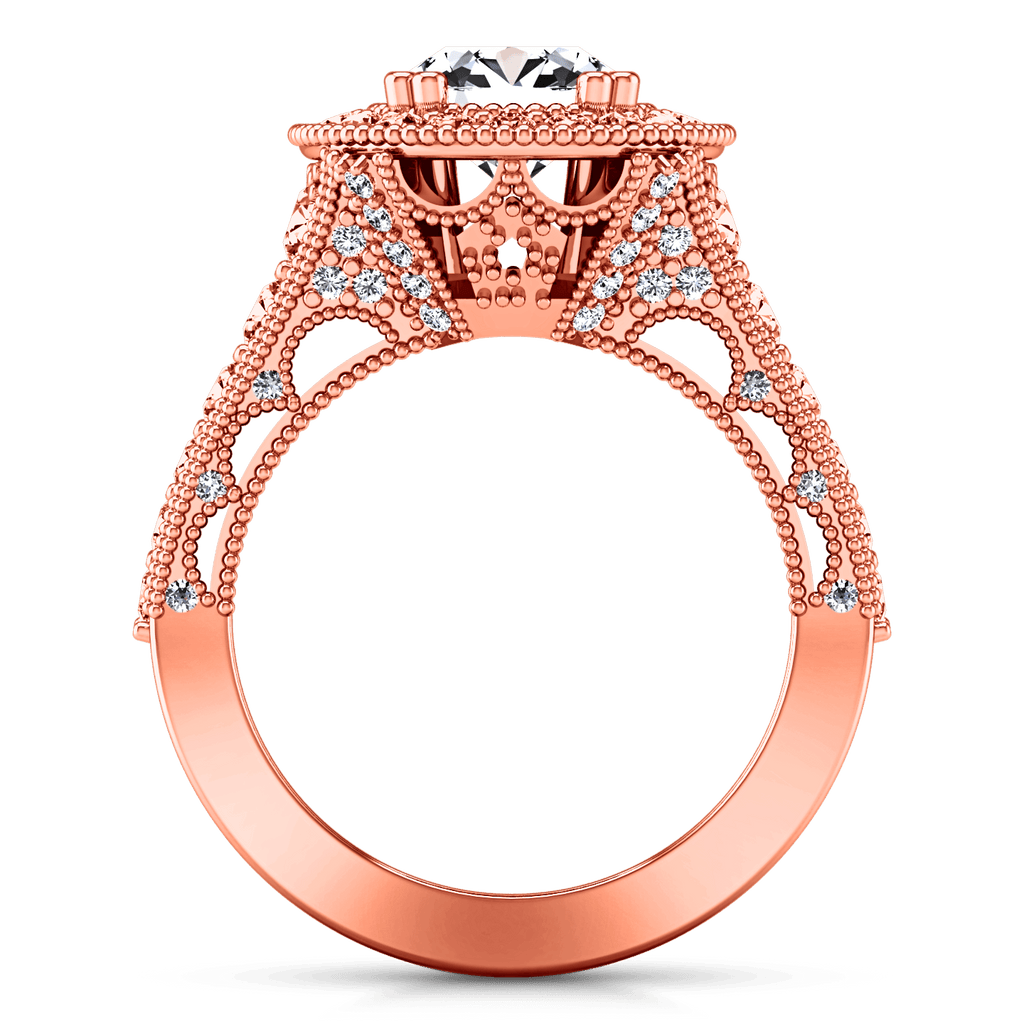 Halo Diamond Engagement Ring Angeline 14K Rose Gold engagement rings imaginediamonds 