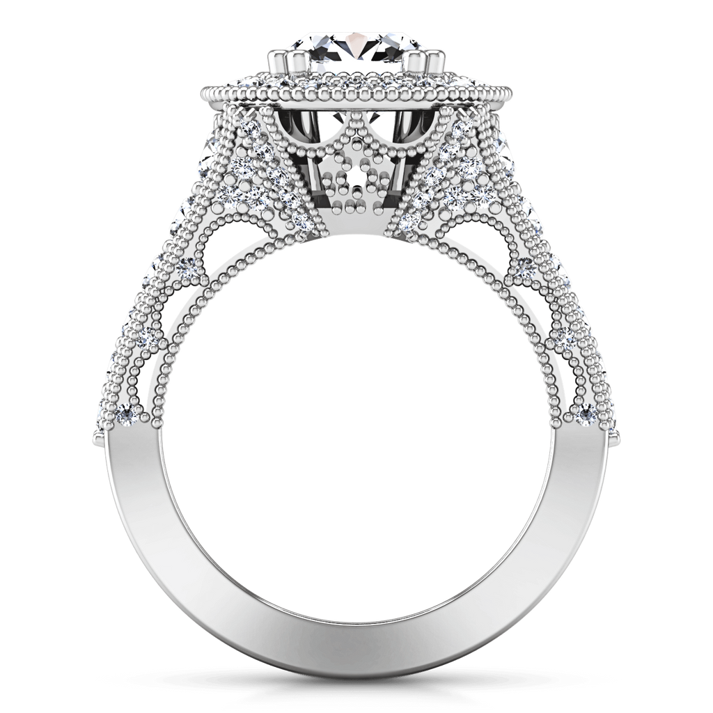Round Diamond Halo Engagement Ring Angeline 14K White Gold engagement rings imaginediamonds 