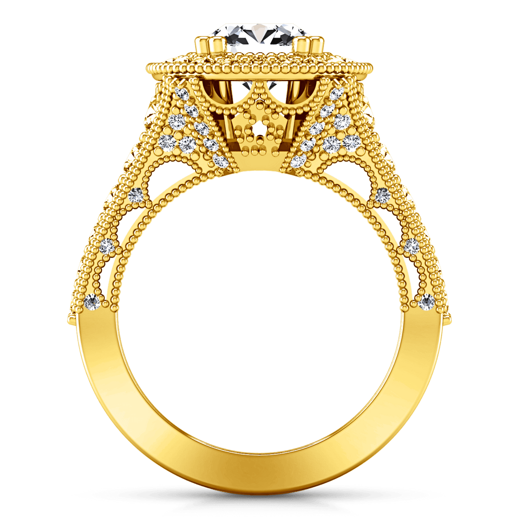 Halo Diamond Engagement Ring Angeline 14K Yellow Gold engagement rings imaginediamonds 