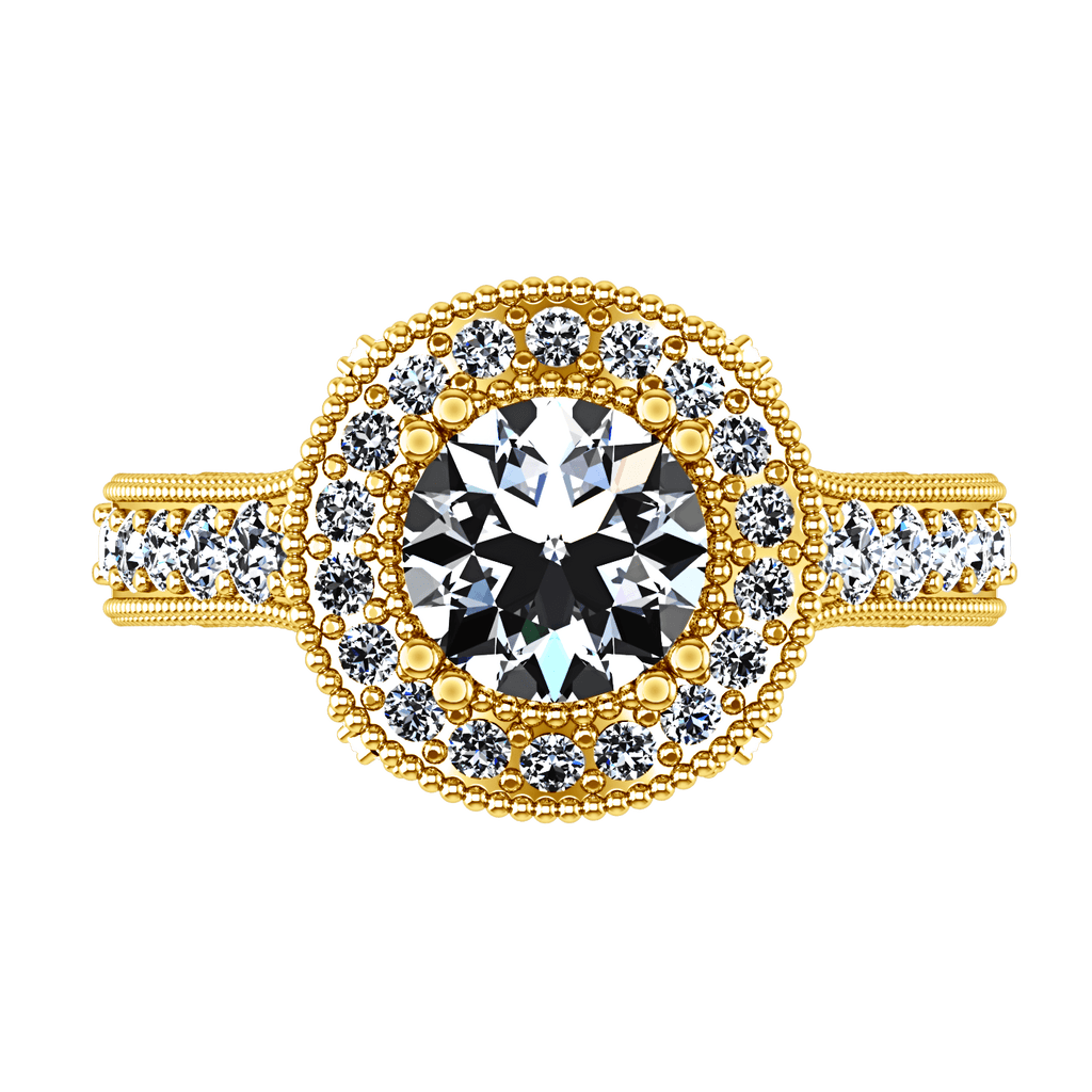 Halo Diamond Engagement Ring Angeline 14K Yellow Gold engagement rings imaginediamonds 