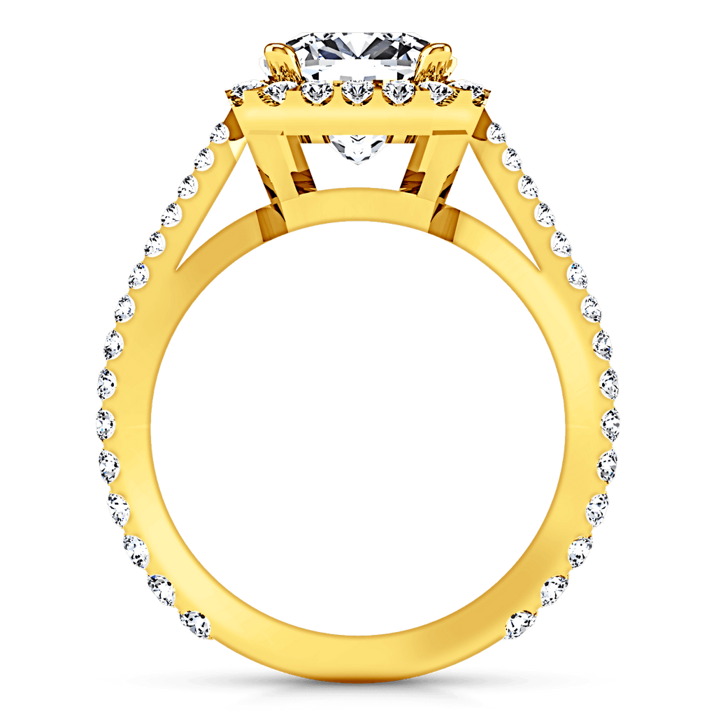 Halo Diamond Cushion Cut Engagement Ring Adalyn 14K Yellow Gold engagement rings imaginediamonds 