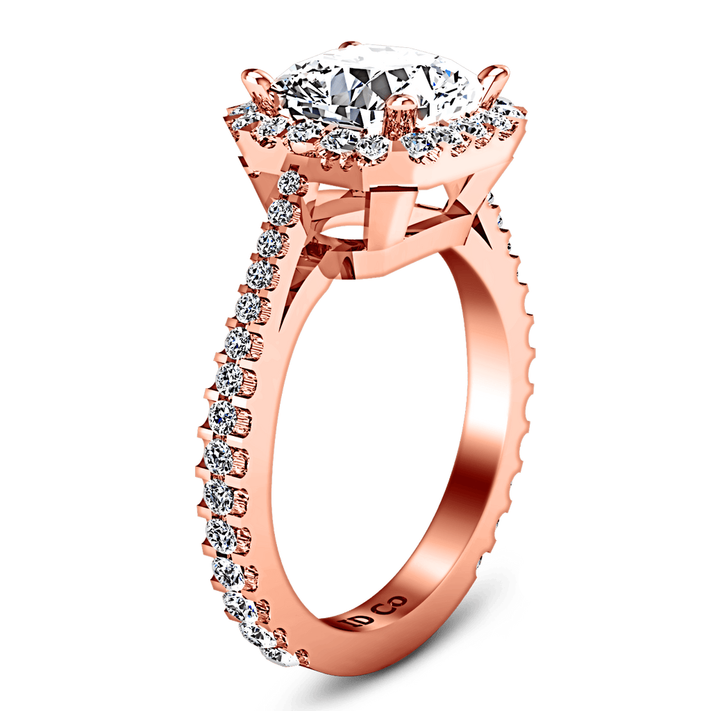 Halo Diamond Cushion Cut Engagement Ring Adalyn 14K Rose Gold engagement rings imaginediamonds 