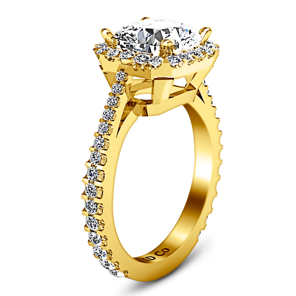 Halo Diamond Cushion Cut Engagement Ring Adalyn 14K Yellow Gold engagement rings imaginediamonds 