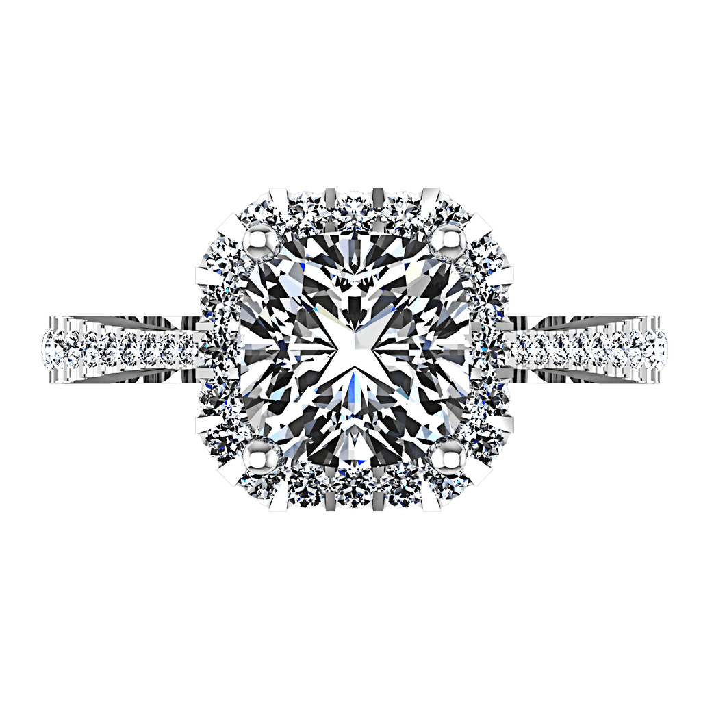 Halo Cushion Cut Diamondengagement Ring Adalyn 14K White Gold engagement rings imaginediamonds 