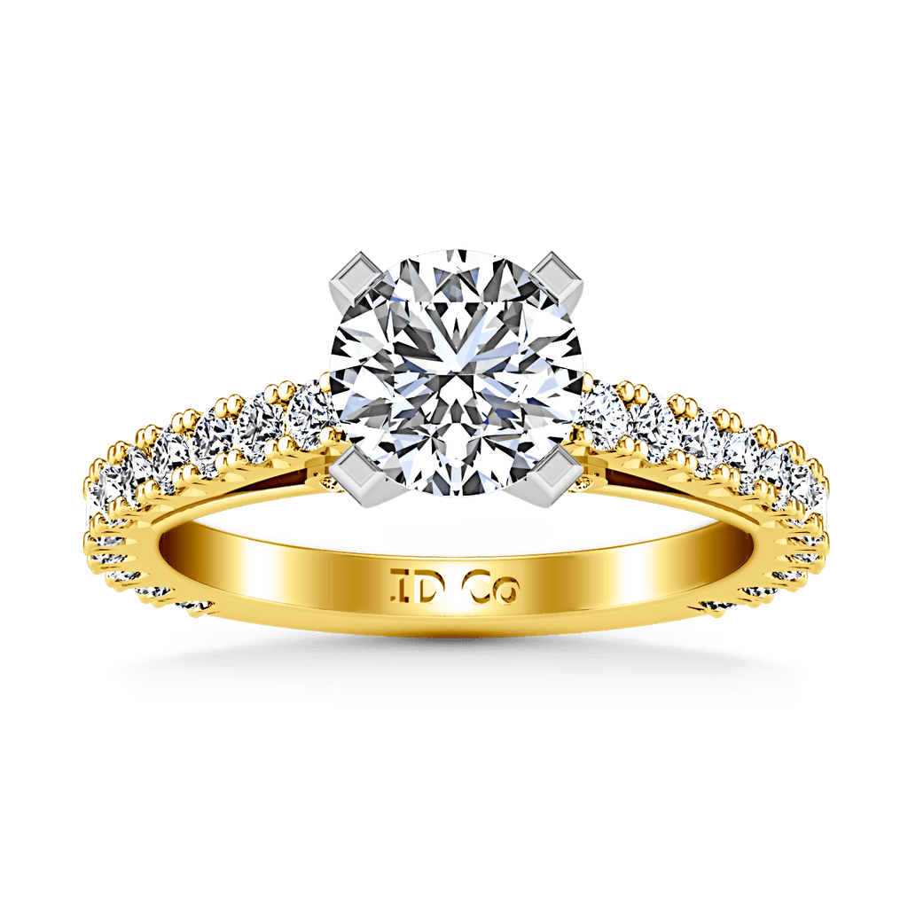 Pave Diamond EngagementRing Eden 14K Yellow Gold engagement rings imaginediamonds 