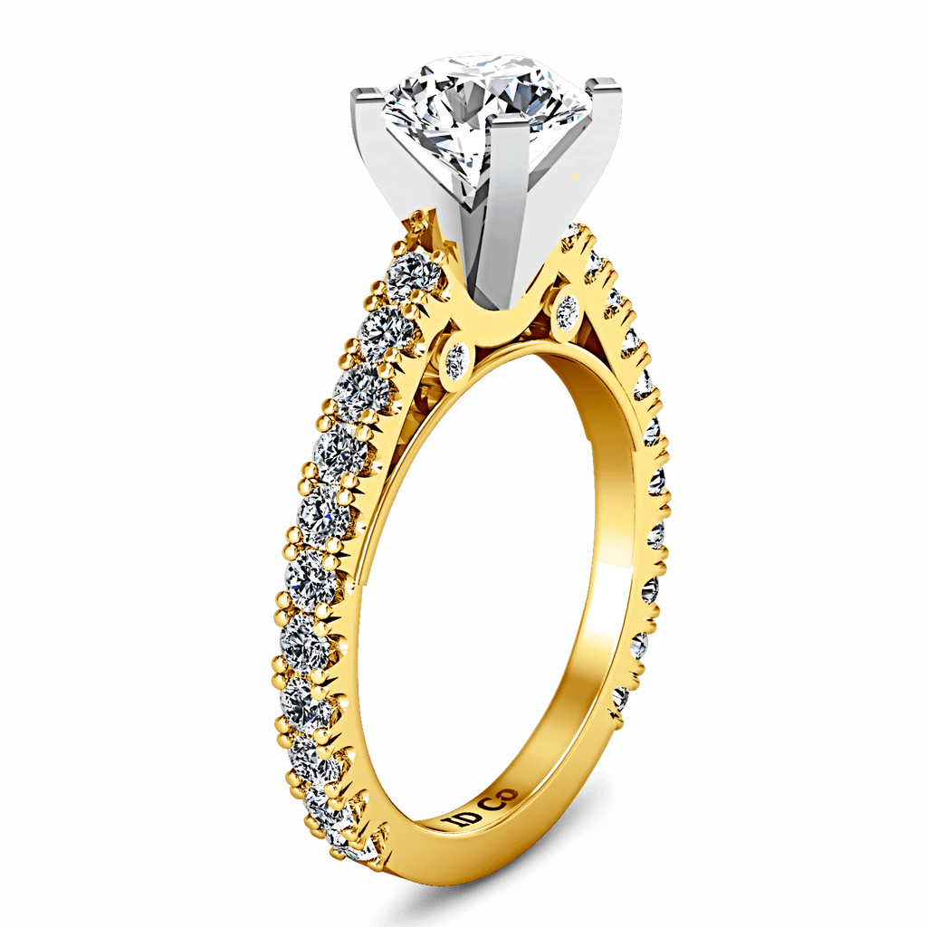Pave Diamond EngagementRing Eden 14K Yellow Gold engagement rings imaginediamonds 