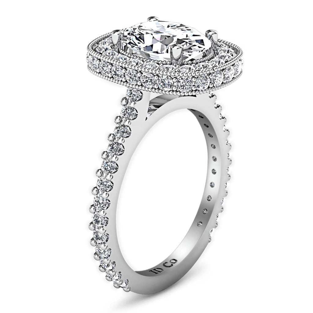 Halo Oval Diamond Engagement Ring Camille 14K White Gold engagement rings imaginediamonds 