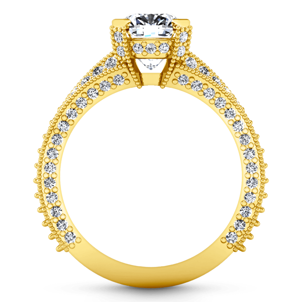 Pave Cushion Cut Engagement Ring Zahra 14K Yellow Gold engagement rings imaginediamonds 